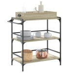 vidaXLCărucior de bucătărie stejar sonoma81,5x41x92,5cm lemn prelucrat vidaXLCărucior de bucătărie stejar sonoma81,5x41x92,5cm lemn prelucrat