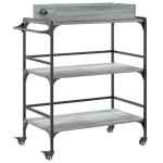 vidaXL Cărucior de bucătărie, gri sonoma 81,5x41x92,5cm lemn prelucrat vidaXL Cărucior de bucătărie, gri sonoma 81,5x41x92,5cm lemn prelucrat