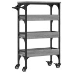 vidaXL Cărucior de bucătărie, gri sonoma, 53x20x76 cm, lemn prelucrat vidaXL Cărucior de bucătărie, gri sonoma, 53x20x76 cm, lemn prelucrat
