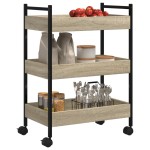 vidaXL Cărucior de bucătărie stejar sonoma 50x30x70 cm lemn prelucrat vidaXL Cărucior de bucătărie stejar sonoma 50x30x70 cm lemn prelucrat