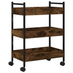 vidaXL Cărucior de bucătărie stejar fumuriu 50x30x70 cm lemn prelucrat vidaXL Cărucior de bucătărie stejar fumuriu 50x30x70 cm lemn prelucrat