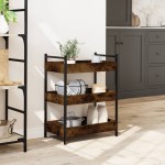 vidaXL Cărucior de bucătărie stejar fumuriu 50x30x70 cm lemn prelucrat vidaXL Cărucior de bucătărie stejar fumuriu 50x30x70 cm lemn prelucrat