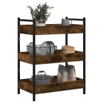 vidaXL Cărucior de bucătărie stejar fumuriu 50x30x70 cm lemn prelucrat vidaXL Cărucior de bucătărie stejar fumuriu 50x30x70 cm lemn prelucrat
