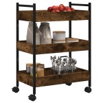 vidaXL Cărucior de bucătărie stejar fumuriu 50x30x70 cm lemn prelucrat vidaXL Cărucior de bucătărie stejar fumuriu 50x30x70 cm lemn prelucrat