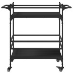 vidaXL Cărucior de bucătărie, negru, 82x40x78,5 cm, lemn prelucrat vidaXL Cărucior de bucătărie, negru, 82x40x78,5 cm, lemn prelucrat