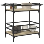 vidaXL Cărucior de bucătărie, stejar sonoma, 82x40x78,5 cm, lemn vidaXL Cărucior de bucătărie, stejar sonoma, 82x40x78,5 cm, lemn
