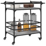 vidaXL Cărucior de bucătărie, gri sonoma, 82x40x78,5cm, lemn prelucrat vidaXL Cărucior de bucătărie, gri sonoma, 82x40x78,5cm, lemn prelucrat