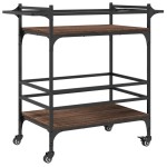 vidaXL Cărucior de bucătărie, stejar maro 82x40x78,5 cm lemn prelucrat vidaXL Cărucior de bucătărie, stejar maro 82x40x78,5 cm lemn prelucrat