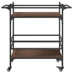 vidaXL Cărucior de bucătărie, stejar maro 82x40x78,5 cm lemn prelucrat vidaXL Cărucior de bucătărie, stejar maro 82x40x78,5 cm lemn prelucrat