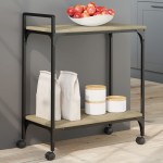 vidaXLCărucior de bucătărie stejar sonoma60,5x31x72,5cm lemn prelucrat vidaXLCărucior de bucătărie stejar sonoma60,5x31x72,5cm lemn prelucrat