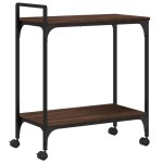 vidaXL Cărucior de bucătărie, stejar maro60,5x31x72,5cm lemn prelucrat vidaXL Cărucior de bucătărie, stejar maro60,5x31x72,5cm lemn prelucrat