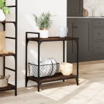 vidaXL Cărucior de bucătărie, stejar maro60,5x31x72,5cm lemn prelucrat vidaXL Cărucior de bucătărie, stejar maro60,5x31x72,5cm lemn prelucrat