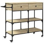 vidaXL Cărucior de bucătărie stejar sonoma 105x42x95 cm lemn prelucrat vidaXL Cărucior de bucătărie stejar sonoma 105x42x95 cm lemn prelucrat