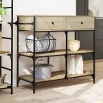 vidaXL Cărucior de bucătărie stejar sonoma 105x42x95 cm lemn prelucrat vidaXL Cărucior de bucătărie stejar sonoma 105x42x95 cm lemn prelucrat