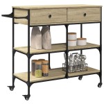 vidaXL Cărucior de bucătărie stejar sonoma 105x42x95 cm lemn prelucrat vidaXL Cărucior de bucătărie stejar sonoma 105x42x95 cm lemn prelucrat