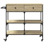 vidaXL Cărucior de bucătărie stejar sonoma 105x42x95 cm lemn prelucrat vidaXL Cărucior de bucătărie stejar sonoma 105x42x95 cm lemn prelucrat