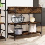 vidaXL Cărucior de bucătărie stejar fumuriu 105x42x95cm lemn prelucrat vidaXL Cărucior de bucătărie stejar fumuriu 105x42x95cm lemn prelucrat