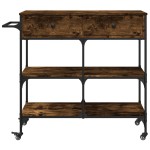 vidaXL Cărucior de bucătărie stejar fumuriu 105x42x95cm lemn prelucrat vidaXL Cărucior de bucătărie stejar fumuriu 105x42x95cm lemn prelucrat
