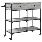 vidaXL Cărucior de bucătărie, gri sonoma, 105x42x95 cm, lemn prelucrat vidaXL Cărucior de bucătărie, gri sonoma, 105x42x95 cm, lemn prelucrat