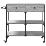 vidaXL Cărucior de bucătărie, gri sonoma, 105x42x95 cm, lemn prelucrat vidaXL Cărucior de bucătărie, gri sonoma, 105x42x95 cm, lemn prelucrat