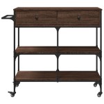 vidaXL Cărucior de bucătărie, stejar maro 105x42x95 cm lemn prelucrat vidaXL Cărucior de bucătărie, stejar maro 105x42x95 cm lemn prelucrat