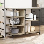 vidaXLCărucior de bucătărie stejar sonoma 100x45x89,5cm lemn prelucrat vidaXLCărucior de bucătărie stejar sonoma 100x45x89,5cm lemn prelucrat