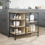 vidaXLCărucior de bucătărie stejar sonoma 100x45x89,5cm lemn prelucrat vidaXLCărucior de bucătărie stejar sonoma 100x45x89,5cm lemn prelucrat