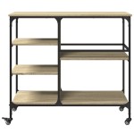 vidaXLCărucior de bucătărie stejar sonoma 100x45x89,5cm lemn prelucrat vidaXLCărucior de bucătărie stejar sonoma 100x45x89,5cm lemn prelucrat