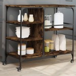 vidaXLCărucior de bucătărie stejar fumuriu100x45x89,5cm lemn prelucrat vidaXLCărucior de bucătărie stejar fumuriu100x45x89,5cm lemn prelucrat