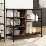vidaXLCărucior de bucătărie stejar fumuriu100x45x89,5cm lemn prelucrat vidaXLCărucior de bucătărie stejar fumuriu100x45x89,5cm lemn prelucrat