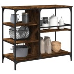 vidaXLCărucior de bucătărie stejar fumuriu100x45x89,5cm lemn prelucrat vidaXLCărucior de bucătărie stejar fumuriu100x45x89,5cm lemn prelucrat