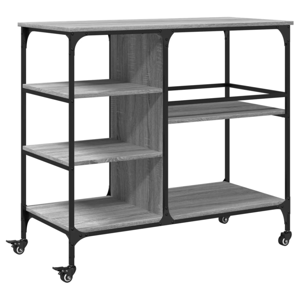 vidaXL Cărucior de bucătărie, gri sonoma 100x45x89,5 cm lemn prelucrat