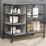 vidaXL Cărucior de bucătărie, gri sonoma 100x45x89,5 cm lemn prelucrat vidaXL Cărucior de bucătărie, gri sonoma 100x45x89,5 cm lemn prelucrat