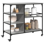 vidaXL Cărucior de bucătărie, gri sonoma 100x45x89,5 cm lemn prelucrat vidaXL Cărucior de bucătărie, gri sonoma 100x45x89,5 cm lemn prelucrat