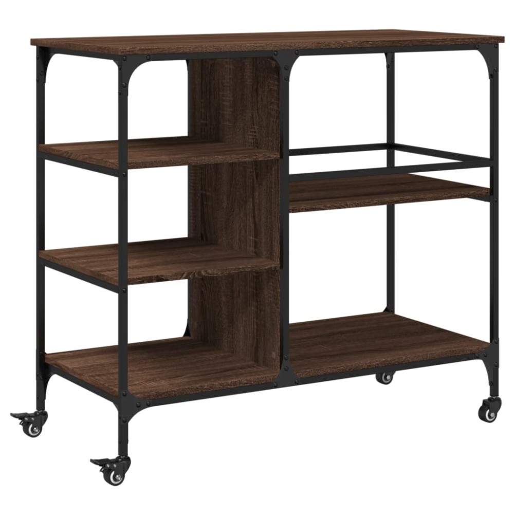 vidaXL Cărucior de bucătărie, stejar maro 100x45x89,5cm lemn prelucrat