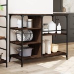 vidaXL Cărucior de bucătărie, stejar maro 100x45x89,5cm lemn prelucrat vidaXL Cărucior de bucătărie, stejar maro 100x45x89,5cm lemn prelucrat