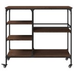 vidaXL Cărucior de bucătărie, stejar maro 100x45x89,5cm lemn prelucrat vidaXL Cărucior de bucătărie, stejar maro 100x45x89,5cm lemn prelucrat