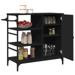 vidaXL Cărucior de bucătărie, negru, 87,5x38,5x84,5cm, lemn prelucrat vidaXL Cărucior de bucătărie, negru, 87,5x38,5x84,5cm, lemn prelucrat