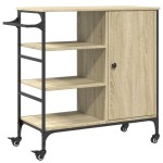 vidaXL Cărucior de bucătărie, stejar sonoma, 87,5x38,5x84,5 cm, lemn vidaXL Cărucior de bucătărie, stejar sonoma, 87,5x38,5x84,5 cm, lemn