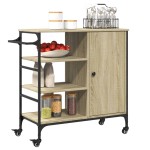 vidaXL Cărucior de bucătărie, stejar sonoma, 87,5x38,5x84,5 cm, lemn vidaXL Cărucior de bucătărie, stejar sonoma, 87,5x38,5x84,5 cm, lemn