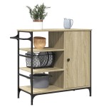 vidaXL Cărucior de bucătărie, stejar sonoma, 87,5x38,5x84,5 cm, lemn vidaXL Cărucior de bucătărie, stejar sonoma, 87,5x38,5x84,5 cm, lemn