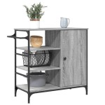 vidaXLCărucior de bucătărie, gri sonoma87,5x38,5x84,5cm lemn prelucrat vidaXLCărucior de bucătărie, gri sonoma87,5x38,5x84,5cm lemn prelucrat