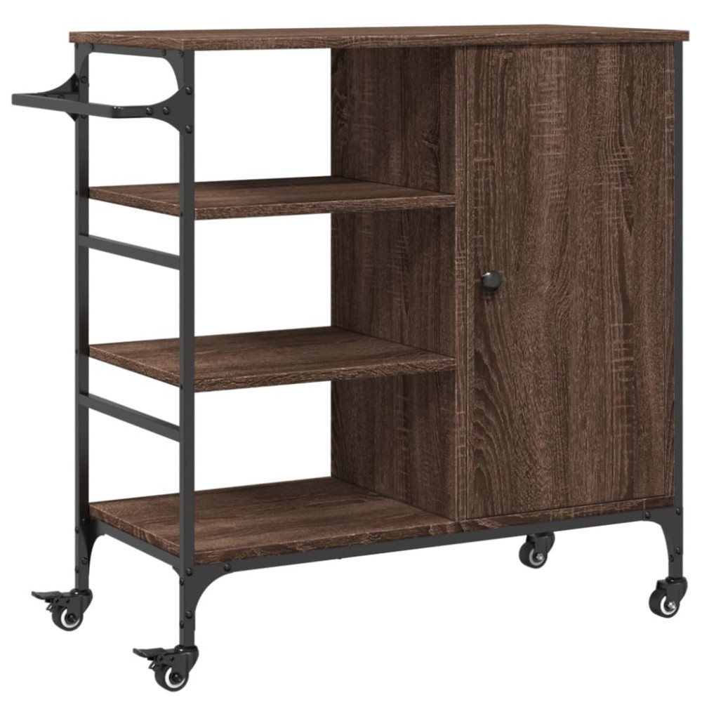 vidaXLCărucior de bucătărie stejar maro87,5x38,5x84,5cm lemn prelucrat
