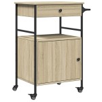 vidaXL Cărucior de bucătărie, stejar sonoma, 56x43x89,5 cm, lemn vidaXL Cărucior de bucătărie, stejar sonoma, 56x43x89,5 cm, lemn