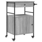 vidaXL Cărucior de bucătărie, gri sonoma, 56x43x89,5cm, lemn prelucrat vidaXL Cărucior de bucătărie, gri sonoma, 56x43x89,5cm, lemn prelucrat