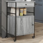 vidaXL Cărucior de bucătărie, gri sonoma, 56x43x89,5cm, lemn prelucrat vidaXL Cărucior de bucătărie, gri sonoma, 56x43x89,5cm, lemn prelucrat