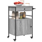 vidaXL Cărucior de bucătărie, gri sonoma, 56x43x89,5cm, lemn prelucrat vidaXL Cărucior de bucătărie, gri sonoma, 56x43x89,5cm, lemn prelucrat