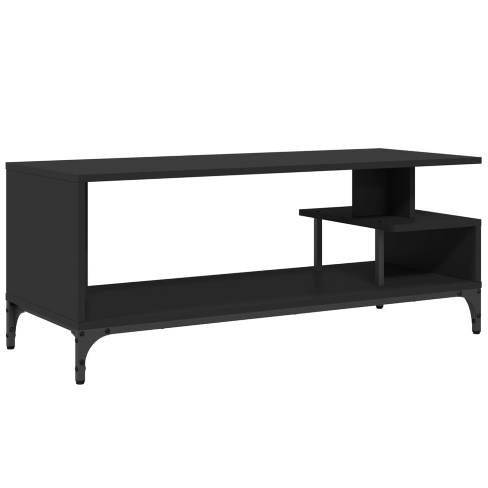 vidaXL Comodă TV negru 102x40x41 cm lemn și oțel vopsit electrostatic