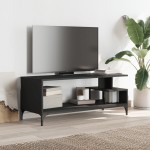 vidaXL Comodă TV negru 102x40x41 cm lemn și oțel vopsit electrostatic