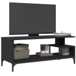 vidaXL Comodă TV negru 102x40x41 cm lemn și oțel vopsit electrostatic